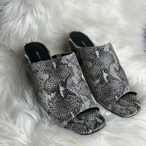 MARC FISHER Snake Block heel Slide Sandals - Picture 3 of 6